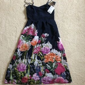 Anthropologie silk floral dress